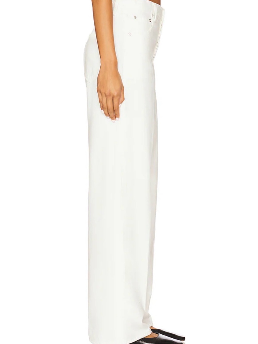 185~ Pistola Tate Wide-Leg White Jeans with Button Fly NWT - Picture 3 of 13